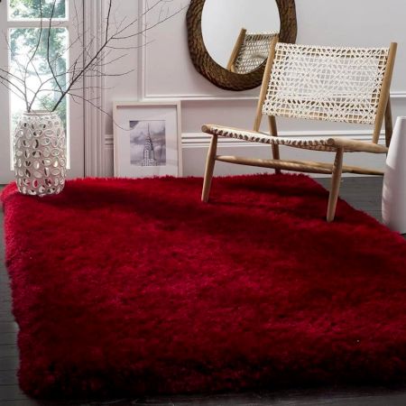 Luxury Red Handwoven Hall Rug